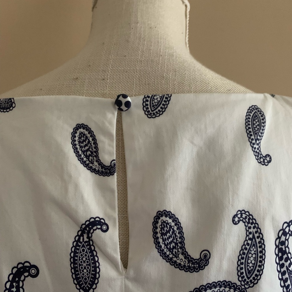 Nine West White Dress with Blue Paisley Design - Picture 7 of 14